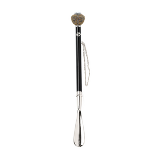 silver-plated topaz crystal handle handmade Italian designer luxury shoehorn side view