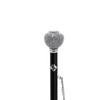 silver-plated crystal handle gift box long handle handmade Italian luxury shoehorn close-up