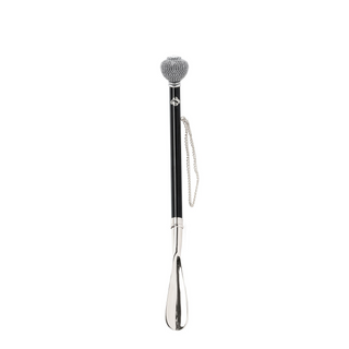 silver-plated crystal handle gift box long handle handmade Italian luxury shoehorn side view