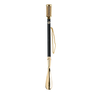 24K gold-plated crystal handle long handle handmade Italian luxury shoehorn side view