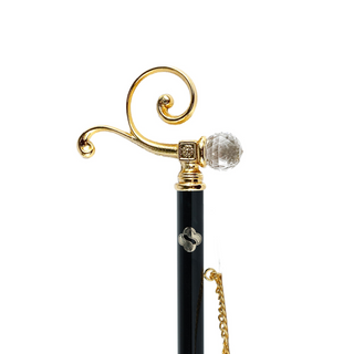 gold-plated crystal handle 53cm gift box long handle handmade Italian luxury shoehorn close-up