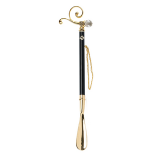 gold-plated crystal handle 53cm gift box long handle handmade Italian luxury shoehorn side view