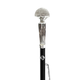 crystal knob handle handmade Italian elegant luxury shoehorn close-up