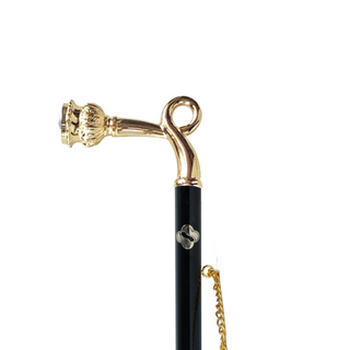 gold-plated blue crystal gift box long handle handmade Italian luxury shoehorn close-up