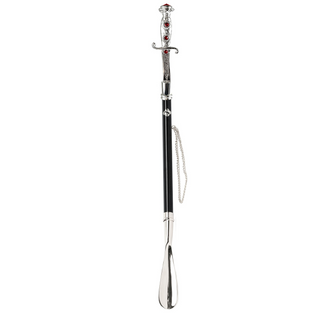 925 silver handle 53cm long handle handmade Italian luxury shoehorn side view
