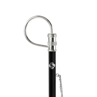 silver-plated brass 53cm long handle handmade Italian luxury shoehorn close-up