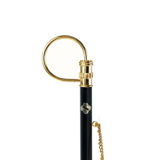 24K gold-plated crystal embellished handle 53cm long handle handmade Italian luxury shoehorn close-up
