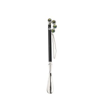925 silver-plated multicolor crystal handle 53cm long handle handcrafted Italian luxury shoehorn side view
