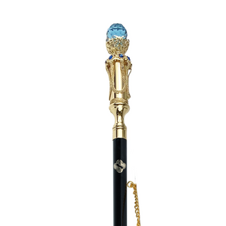 gold-plated crystal handle 53cm long handle handcrafted Italian luxury shoehorn close-up