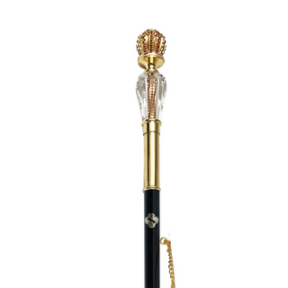24K gold-plated red crystal handle long handle handmade Italian luxury shoehorn close-up