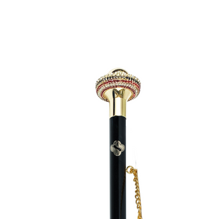 24K gold-plated crystal handle long handle handmade Italian luxury shoehorn close-up