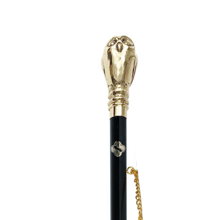 24K gold-plated owl handle long handle handcrafted Italian luxury shoehorn close-up