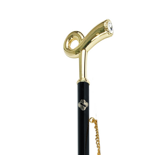 24K gold-plated brass gift box long handle handmade Italian luxury shoehorn close-up