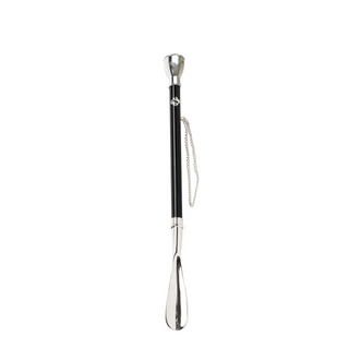 925 silver-plated brass long handle handcrafted Italian luxury shoehorn side view