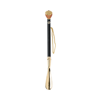 gold-plated crystal handle 53cm long handle handmade Italian luxury shoehorn side view