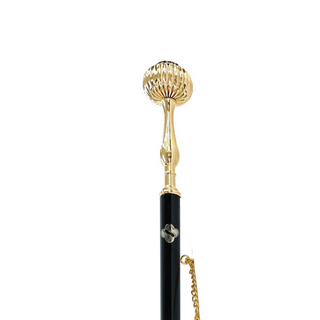 24K gold-plated jet crystal handle gift box long handle handcrafted Italian luxury shoehorn close-up