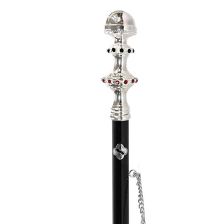silver-plated artisan crystal handle long handle handmade Italian luxury shoehorn close-up