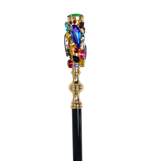 24K gold-plated crystal handle gift box handmade Italian luxury shoehorn close-up