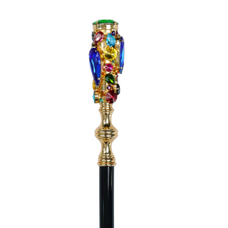 24K gold-plated crystal handle gift box handmade Italian luxury shoehorn side view