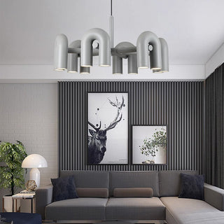 Modern pipe chandelier LED ceiling light for dining room