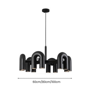 Metal pipe chandelier modern LED lamp for dining area
