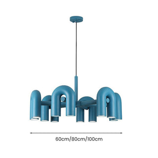Pipe style LED chandelier modern metal ceiling fixture