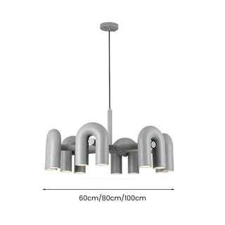 Modern pipe chandelier adjustable LED dining room ceiling light
