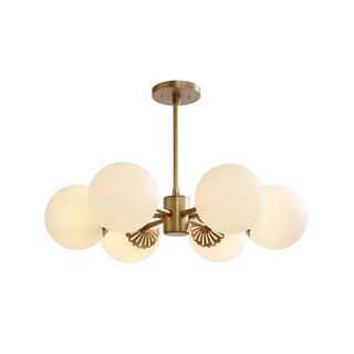 Glass ball chandelier vintage brass warm glow ceiling lamp
