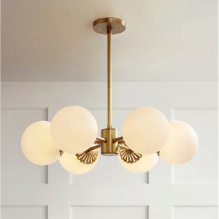 Brass ball vintage glass chandelier warm ambient pendant