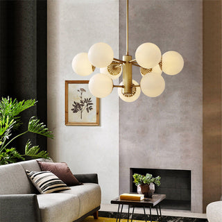 Warm glow vintage glass brass chandelier ball pendant ceiling