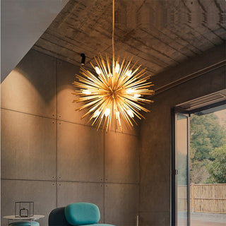 Metal dandelion chandelier medieval design multiple heads dining