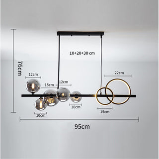 Long rod LED chandelier Nordic style bubble pendant ceiling
