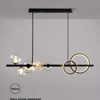 Metal rod bubble LED chandelier Scandinavian design interior
