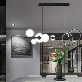 Nordic metal rod LED chandelier long bubble ceiling lamp