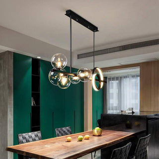 Scandinavian LED chandelier metal rod long bubble ceiling fixture
