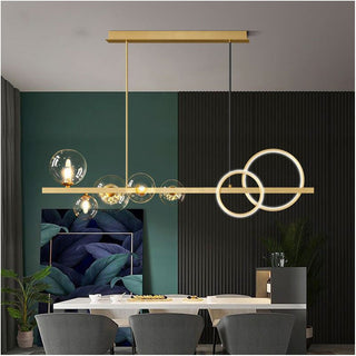 Scandinavian chandelier metal rod long bubble LED pendant light