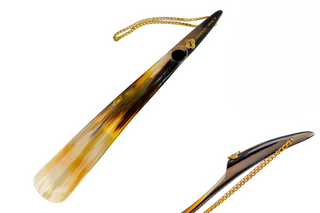 artisan 16 inch smooth edge handcrafted Italian luxury shoehorn front view
