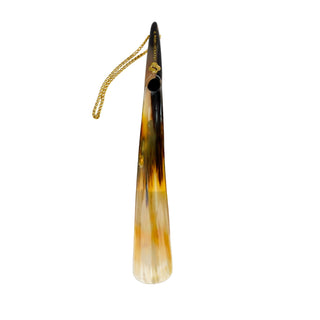 artisan 16 inch smooth edge handcrafted Italian luxury shoehorn angle view