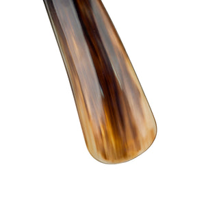 natural dark horn handcrafted Italian luxury shoehorn angle view