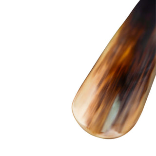 natural dark horn handcrafted Italian luxury shoehorn handle detail
