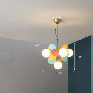 Modern multicolored branch chandelier detail — glass iron warm texture