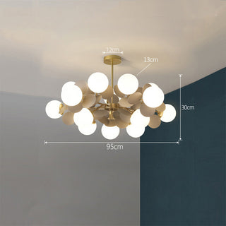 Creative flower iron glass chandelier multicolored ceiling