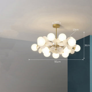 Glass creative flower chandelier multicolored iron pendant