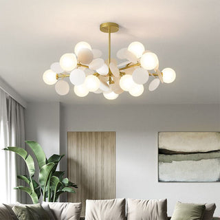 Iron multicolored glass flower chandelier creative ceiling