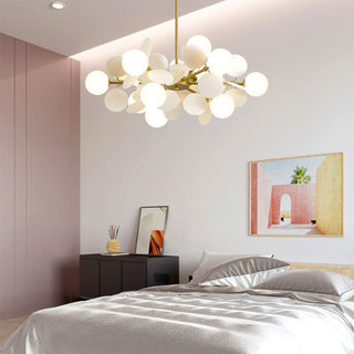 Multicolored flower iron chandelier creative glass ceiling