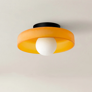 Modern round glass flush mount ceiling light – kitchen island fixture