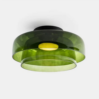 Creative glass ceiling lamp close-up, modern designer design