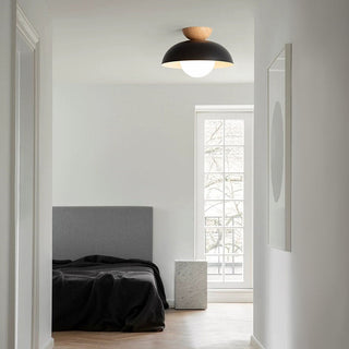 Plafonnier semi-encastré | Luminaire moderne minimaliste en métal et verre pour salon