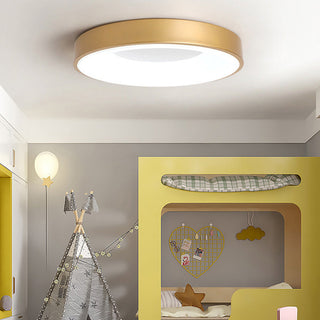 Color changing macaron ceiling light installed, Scandinavian