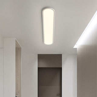 LED strip ceiling lamp close-up, sleek metal flush mount fixture